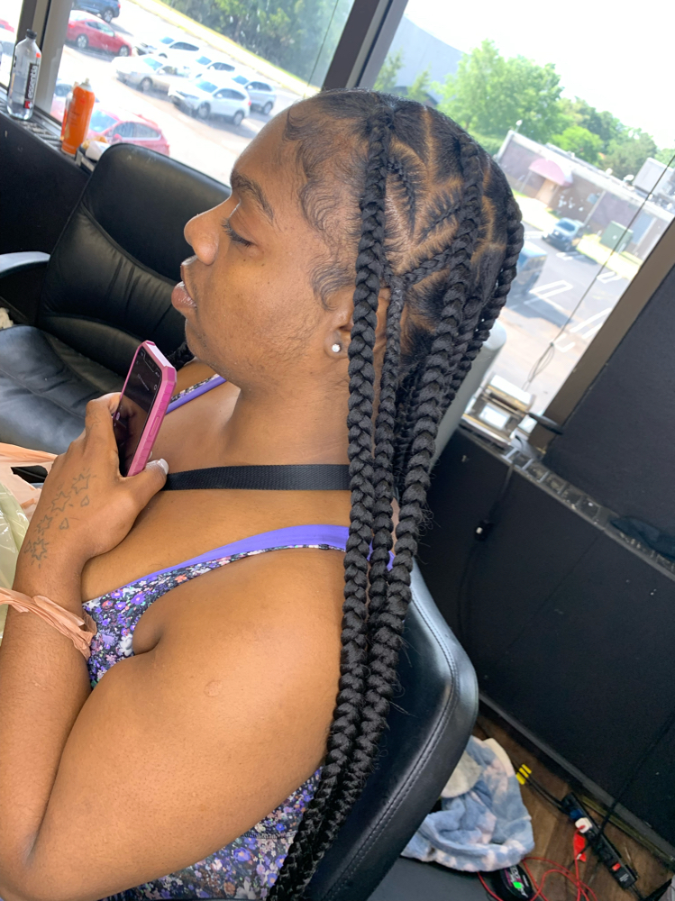 Large Knotless 2 Hearts at Hair Styles By Madi in Oakpark, MI