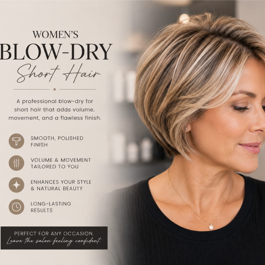 Women's Blow Dry-Short Hair Only at Jeremiah Jacob Levin Hairstyling in Coronado, CA