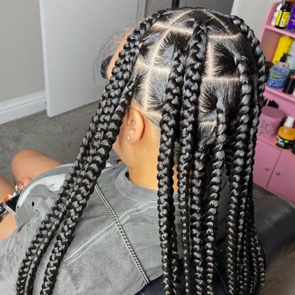 Large Knotless Braids at Originalbeautyco in Charlotte, NC