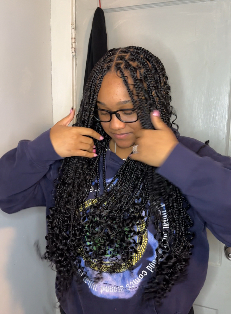 medium BOHO knotless braids