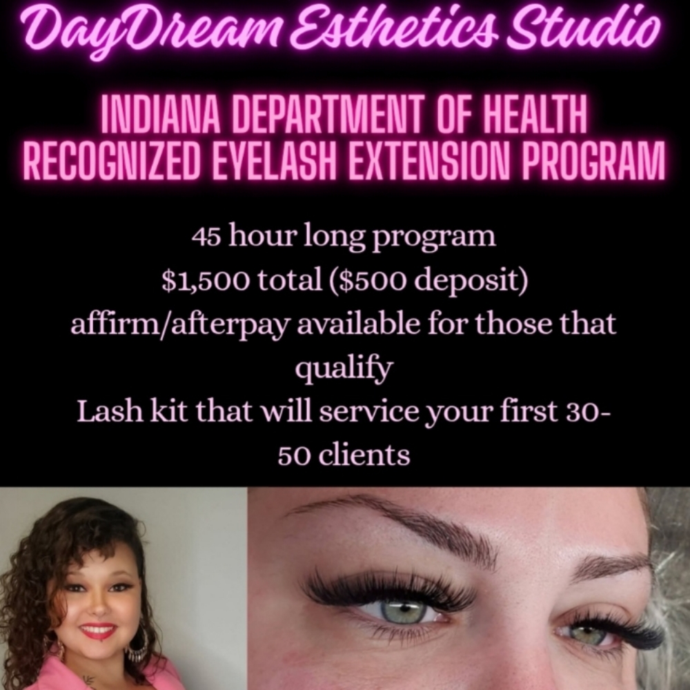 IDOH lash program tuition at DayDream Esthetics Studio in Madison, IN