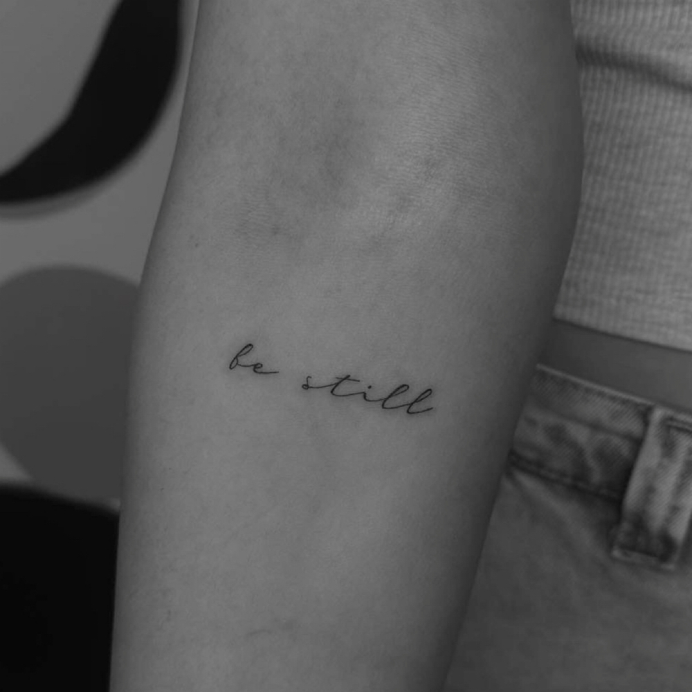 Script Tattoo at Shea’s Tattoo in Elkhorn, NE