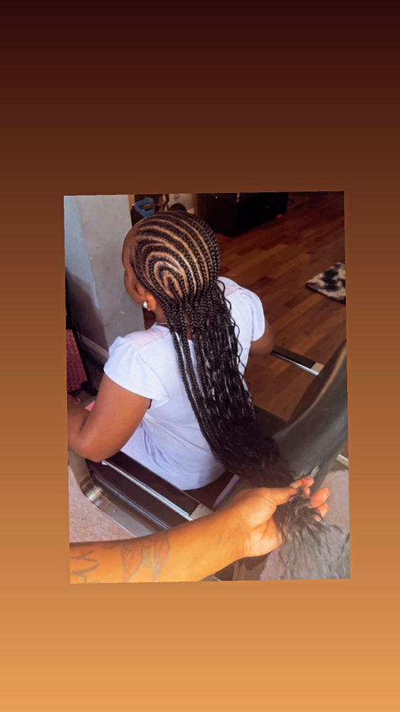 6-12 Design Conrows/hair Added