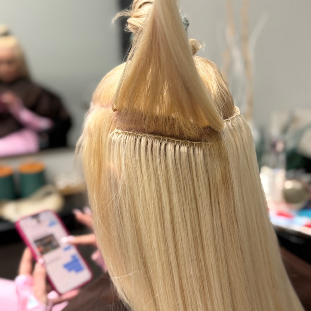 Weft Installation at Hair Design By Chloe Jo in Eugene, OR