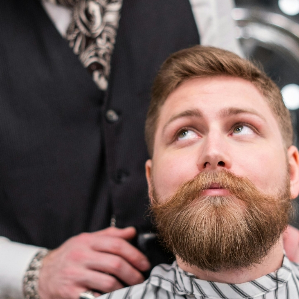 Haircut and beard trim at Grace & Grit Barber Co in Knoxville, TN