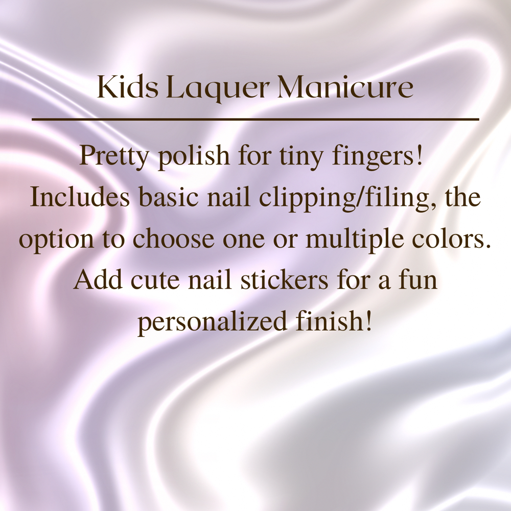 Kids Laquer Manicure at Evergreen Hair & Beauty Bar in Voorheesville, NY