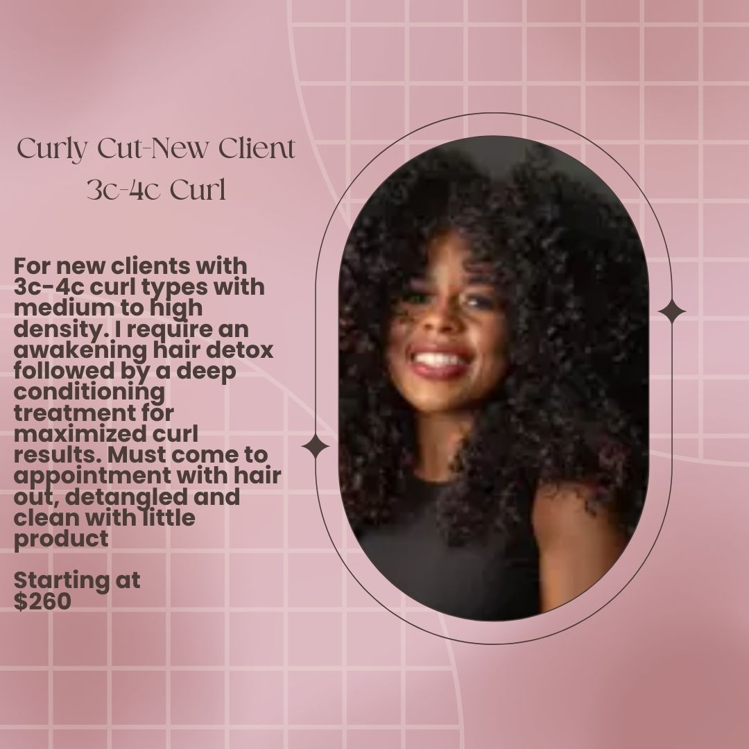 Curly Cut New Client 3c-4c Curl