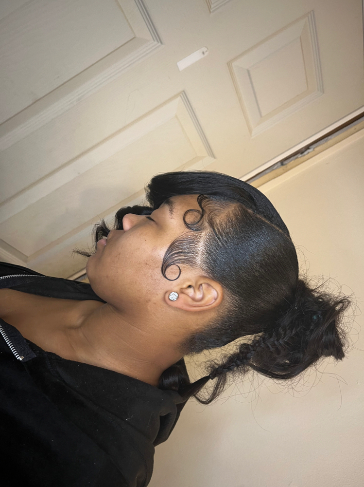Updo With Fishtails at The Hairapist Experience in Mount morris, MI