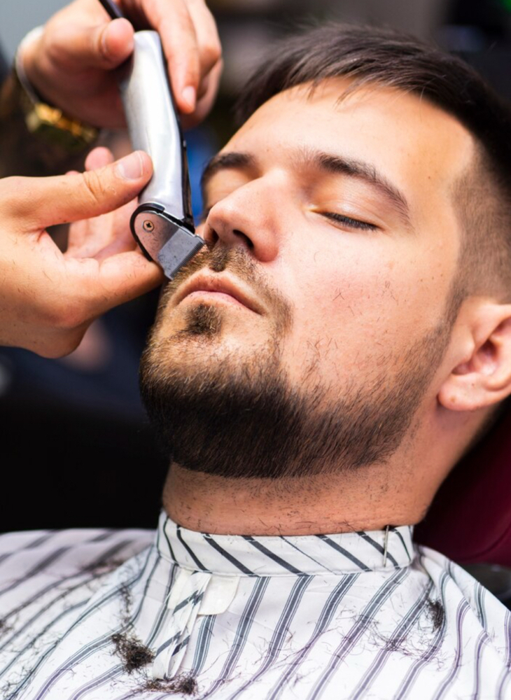 Haircut with Mustache Trim