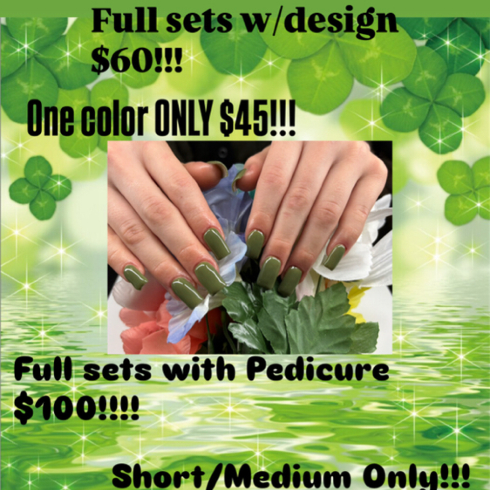 St. Patrick’s Special!!!!! at Tella Nail’s in Battle Creek, MI
