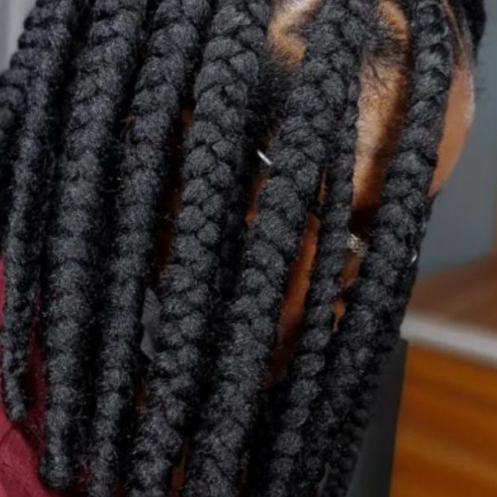 Box Braids (medium , Big Parting) at Hair Affairs in Tuscaloosa, AL