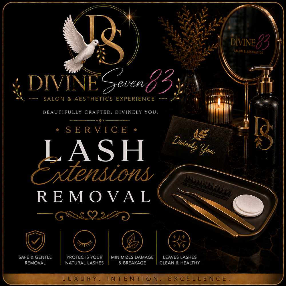 Lash extension Removal at Divine Sevyn83 Salon & Aesthetics in Alexandria, LA