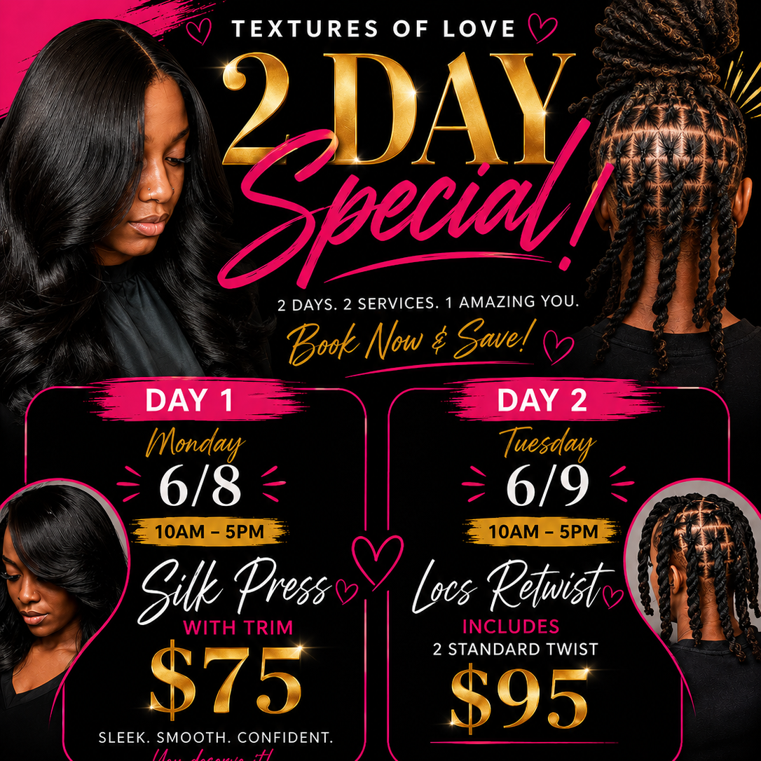 2 day special 6/8 and 6/9 at Textures Of Love in Glendale, AZ