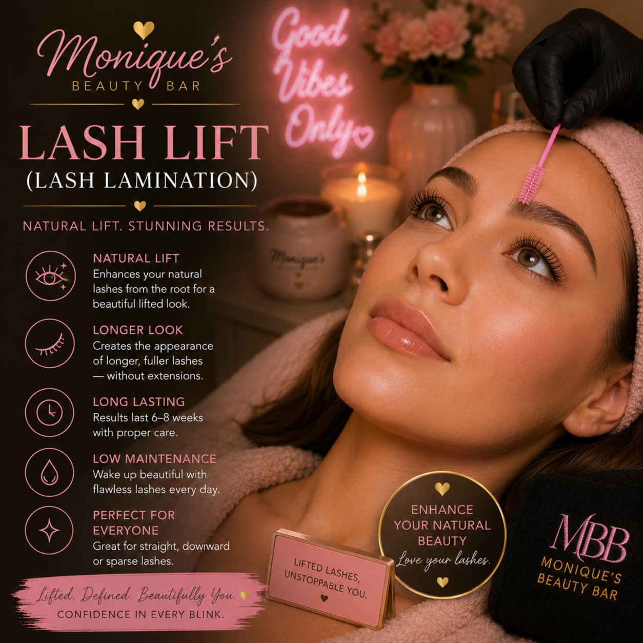 Lash Lift (Lash Lamination) at Monique's Beauty Bar in Charlotte, NC