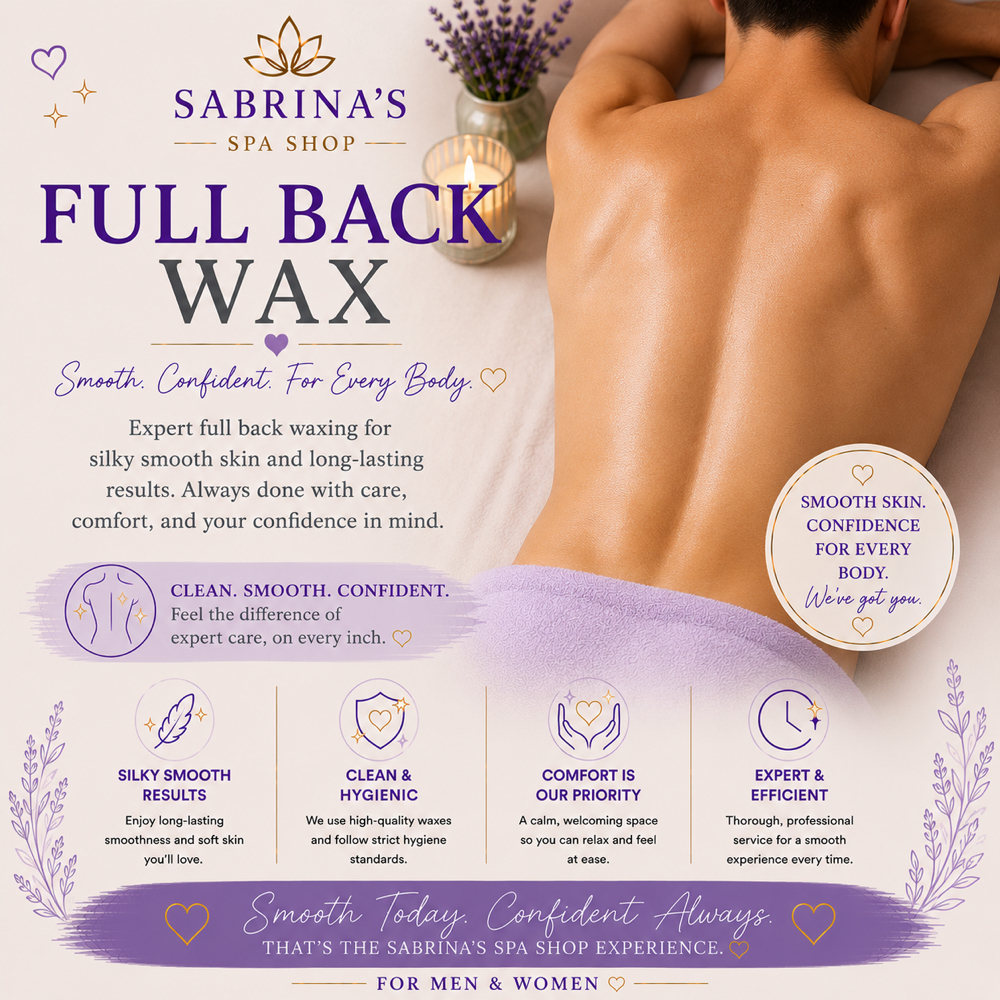 Full Back Wax at Sabrina’s Spa Shop in Spring Hill, FL
