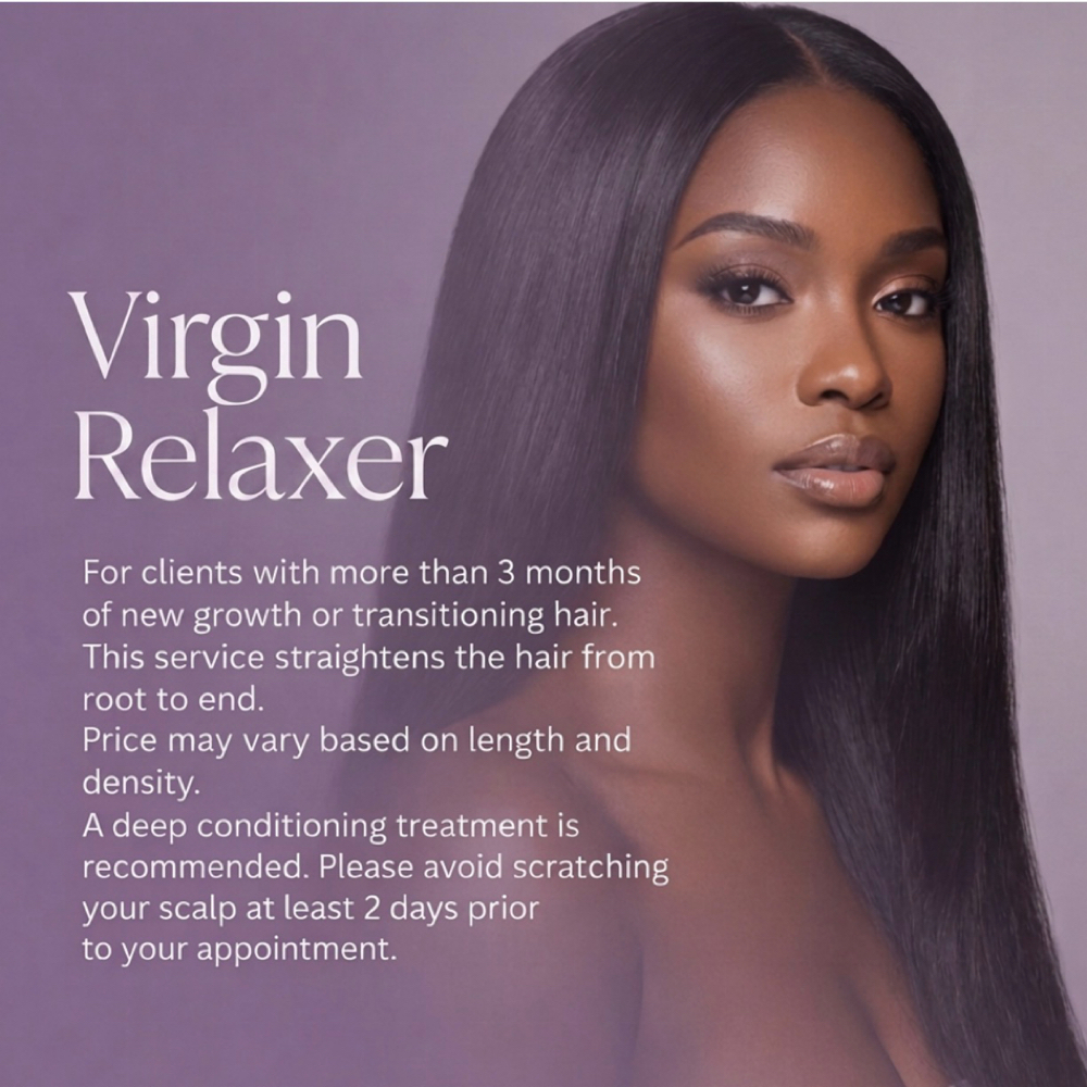 Virgin Relaxer(Regular) at Hair by J’Rena’ in Lawrenceville, GA