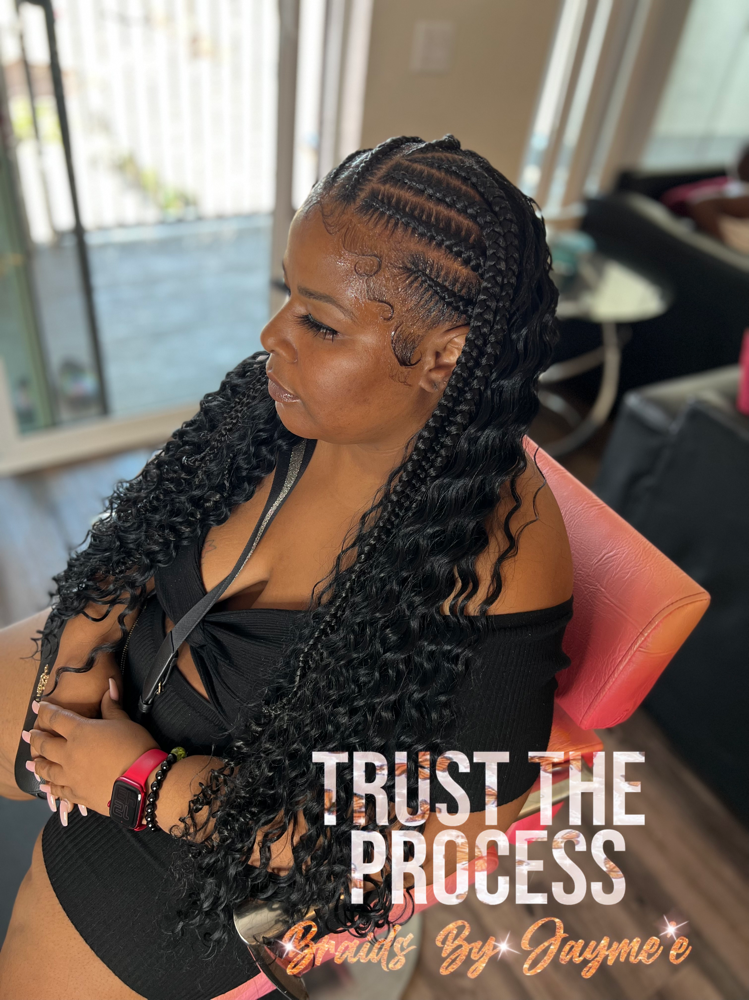 Half Braided Half Sew In Styled