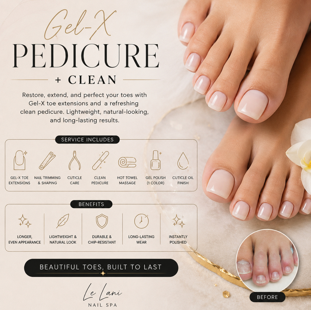 GelX Pedicure + Basic Pedi at Le Lani Nail Spa in Los Angeles, CA