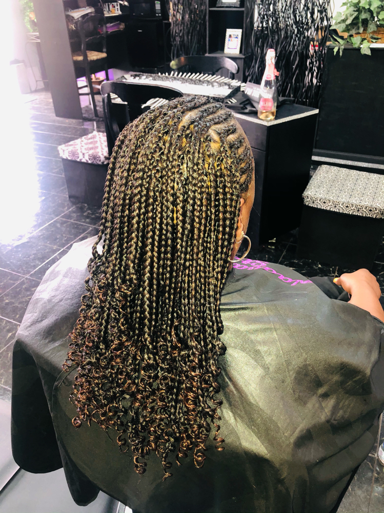 Box Braids w/ tribal /scalp braids