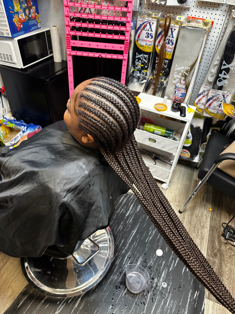 16 Straight Back Cornrows