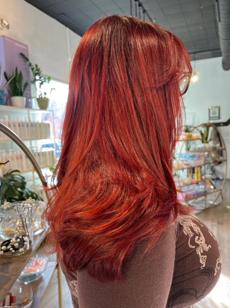 All Over Color And Blowdry
