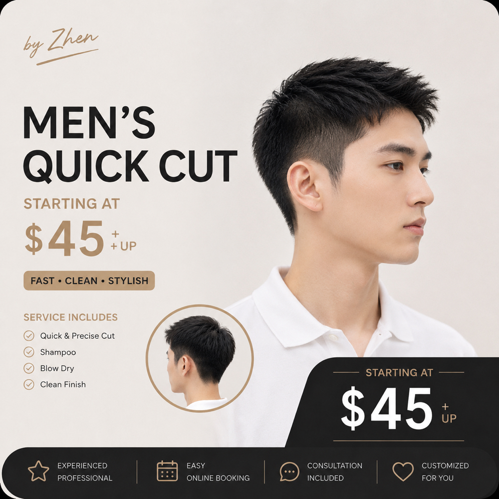 Quick Maintenan Haircut 快剪 at Zhen Hair & Beauty in Boston, MA