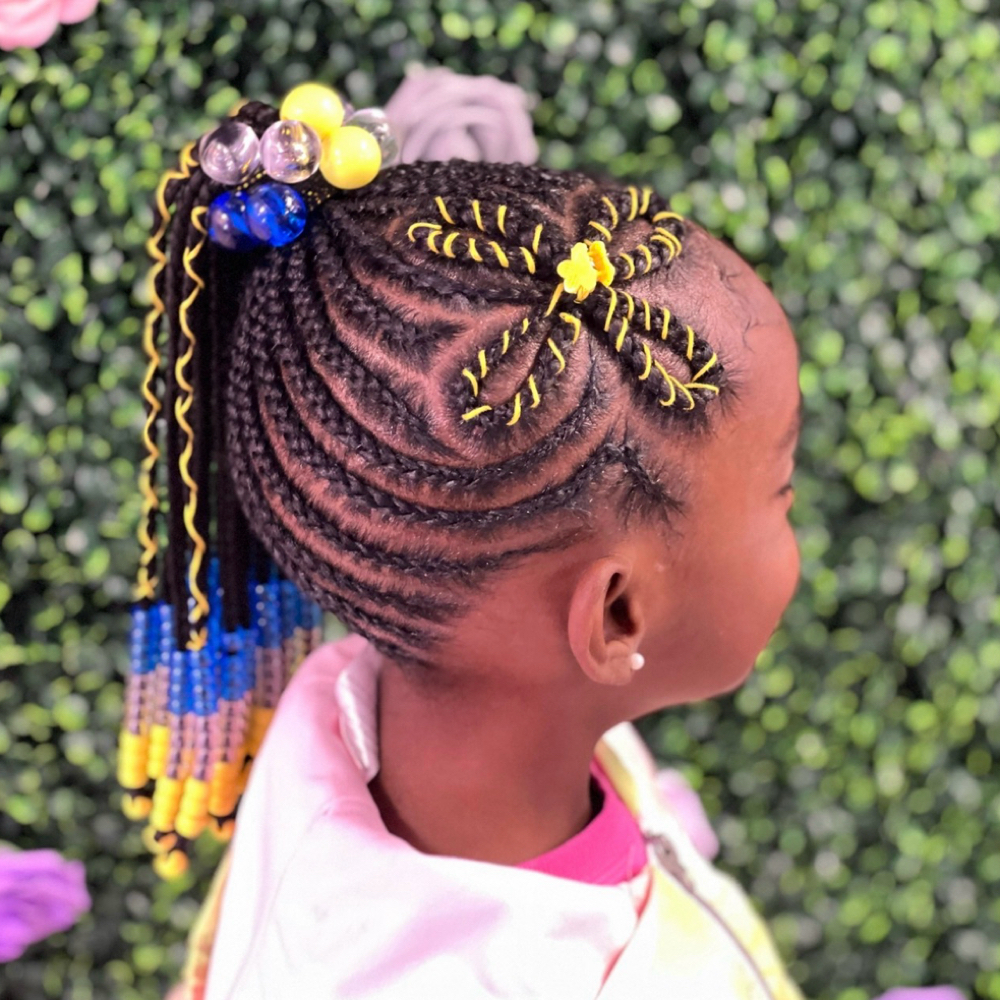 Kid One Braided Ponytail(3-10) at 3D BRAIDS in Arlington, TX