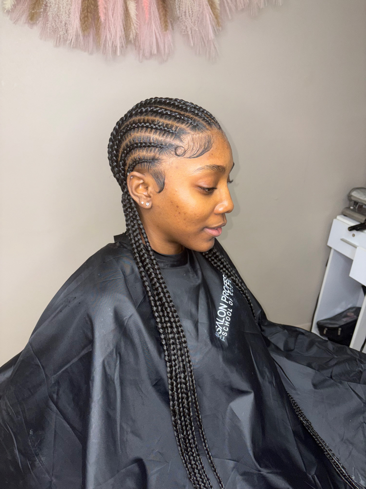 8-10 Stitch Braids (Weave Added) at Crowned Beauty Studios LLC in Detroit, MI