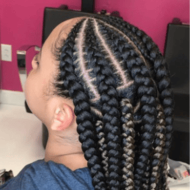 CORNROWS TRIANGLE BRAIDS at Favourite Hair Braiding in Cantonsville, MD