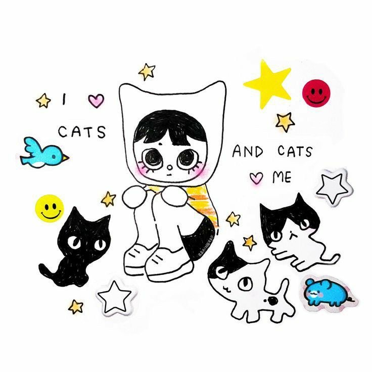 I Heart Cats Doodle