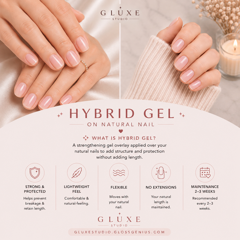 Hybrid Gel On Natural Nail at G-Luxe Studio LLC in Menomonee Falls, WI