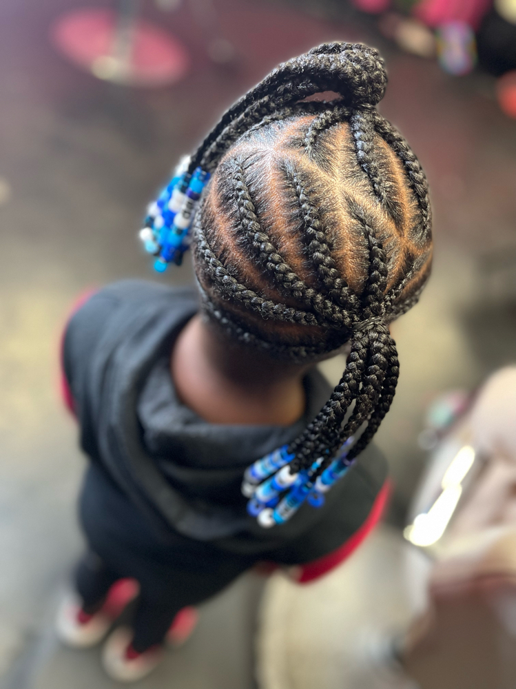 2 Ponytails (w/ beads)6yr Old