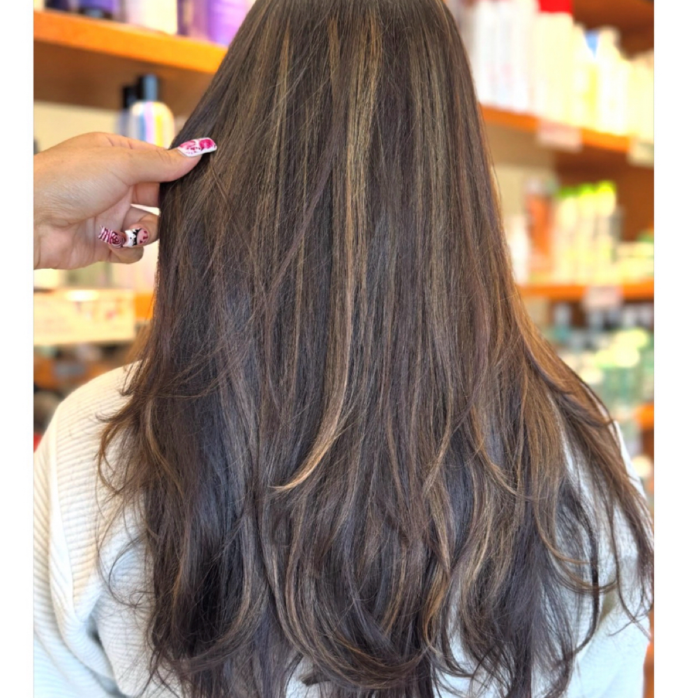 Partial Balayage,Long Hair at CosmobyJOY in Davenport, FL