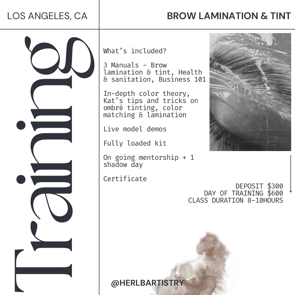 Brow Lamination & Tint Training
