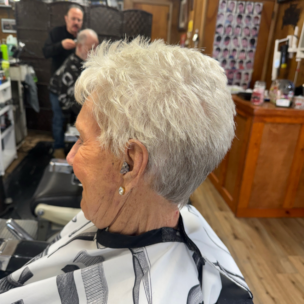 Senior Womens Haircut at Ruffini’s Barbershop in West Grove, PA