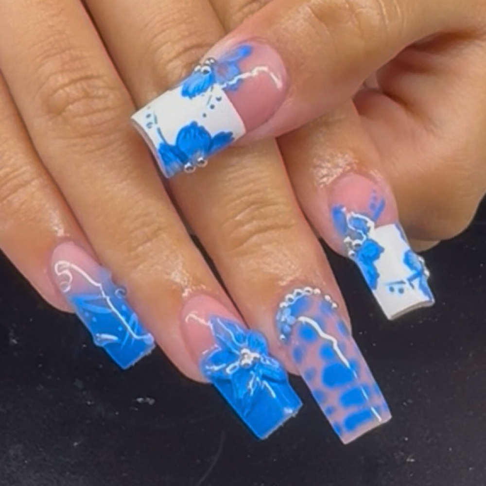 Long Full Set Acrylic at Nayaa’s Nails in La Moille, IL