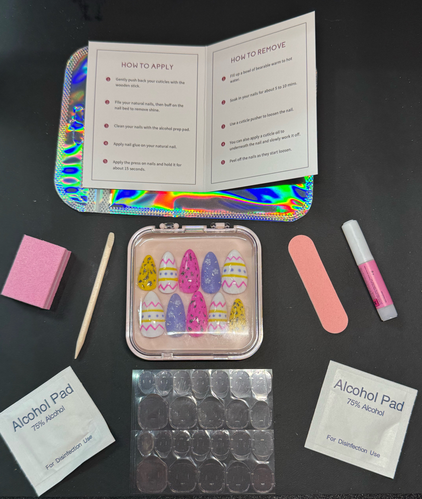 Press-on With design or gems at Diamond Nailz & Spa in North Rose, NY