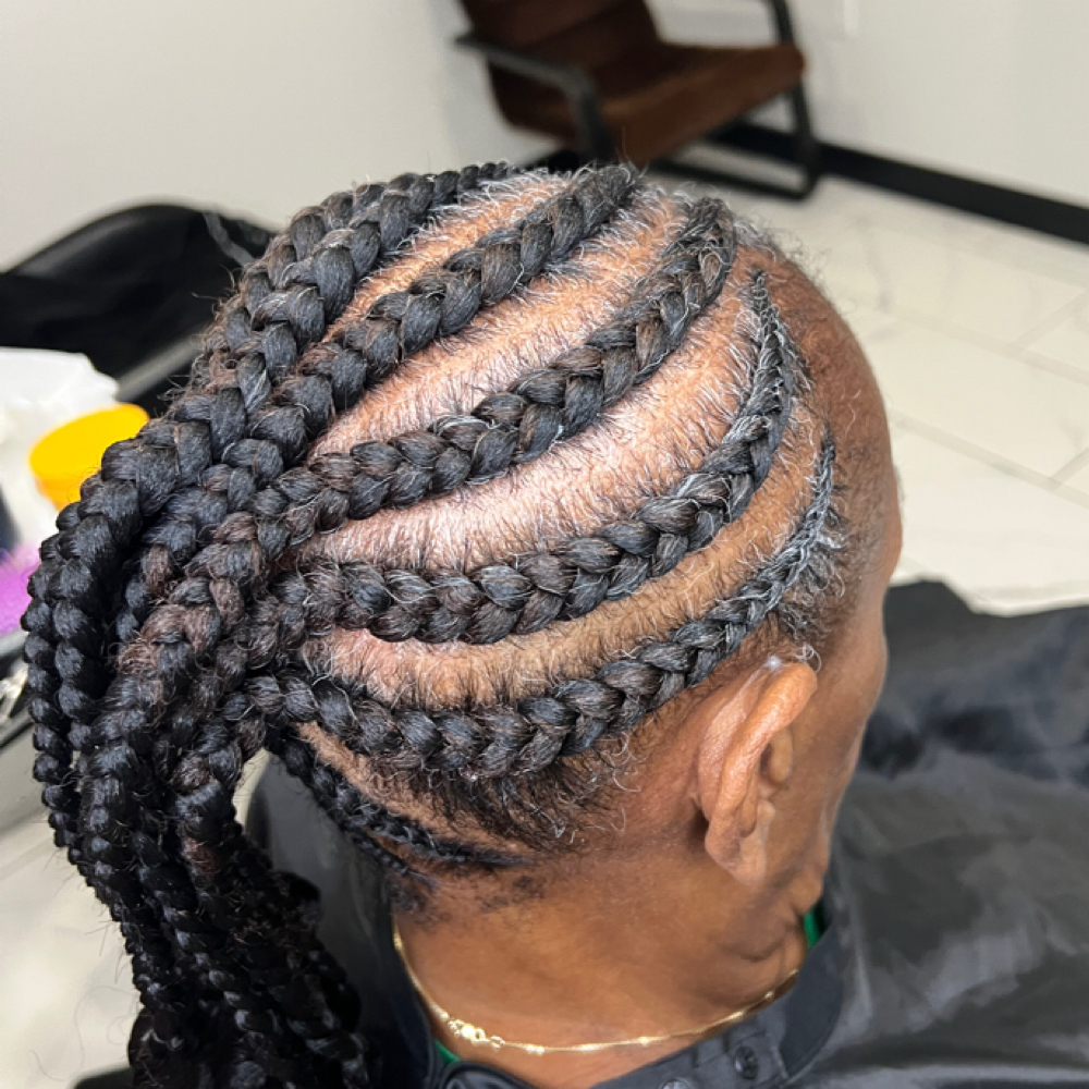 Cornrows (8-12 Feed-In) at Braid Work in Plano, TX