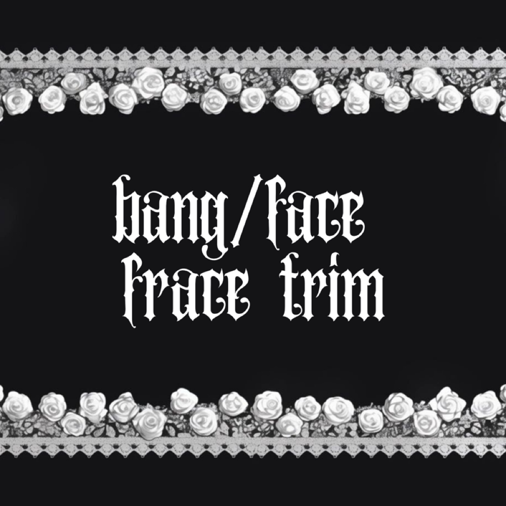 bang/face frame trim at Shearly ✦ Departed in Hanford, CA