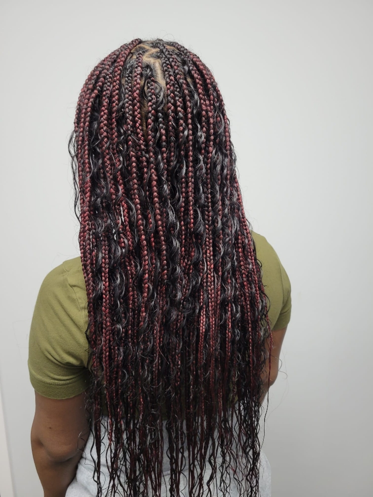 Boho Knotless Braids/Bring Curly Ha