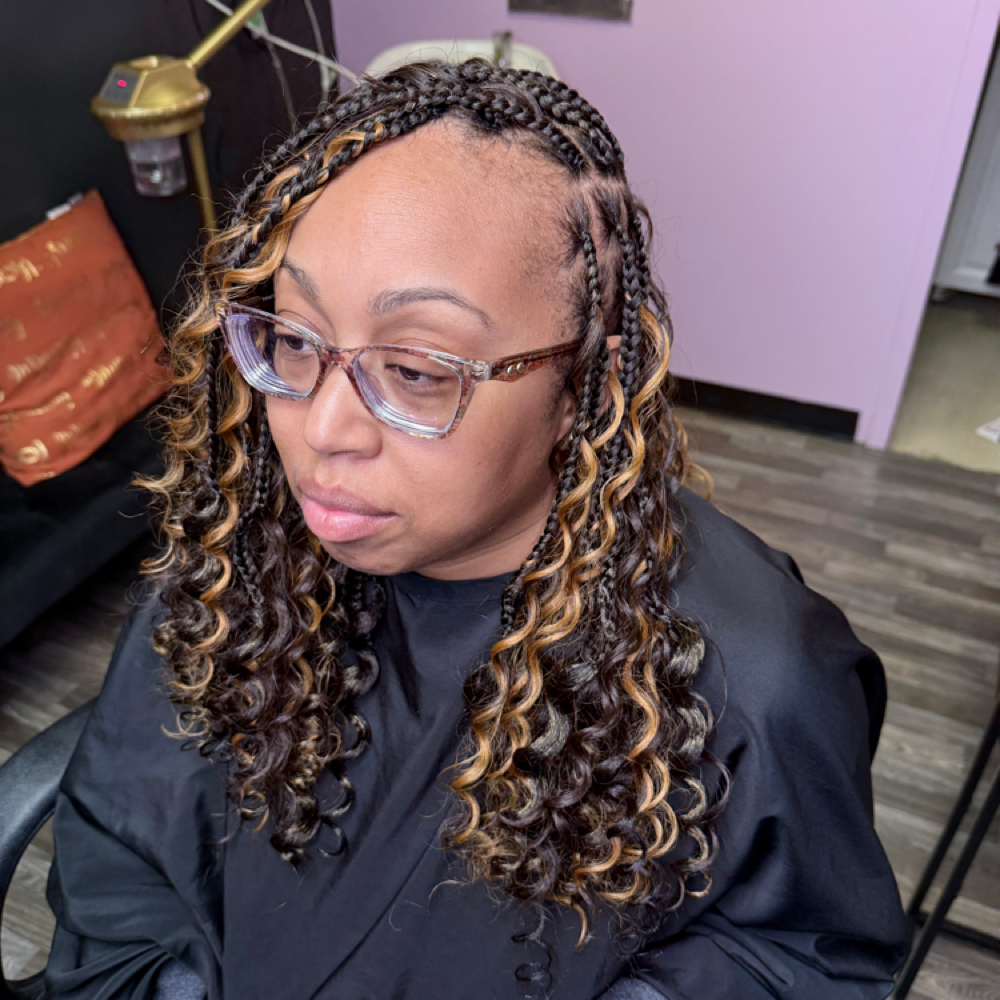 Boho Curly Bob Knotless at Hairdollstyles Collection in Pleasant Grove, AL