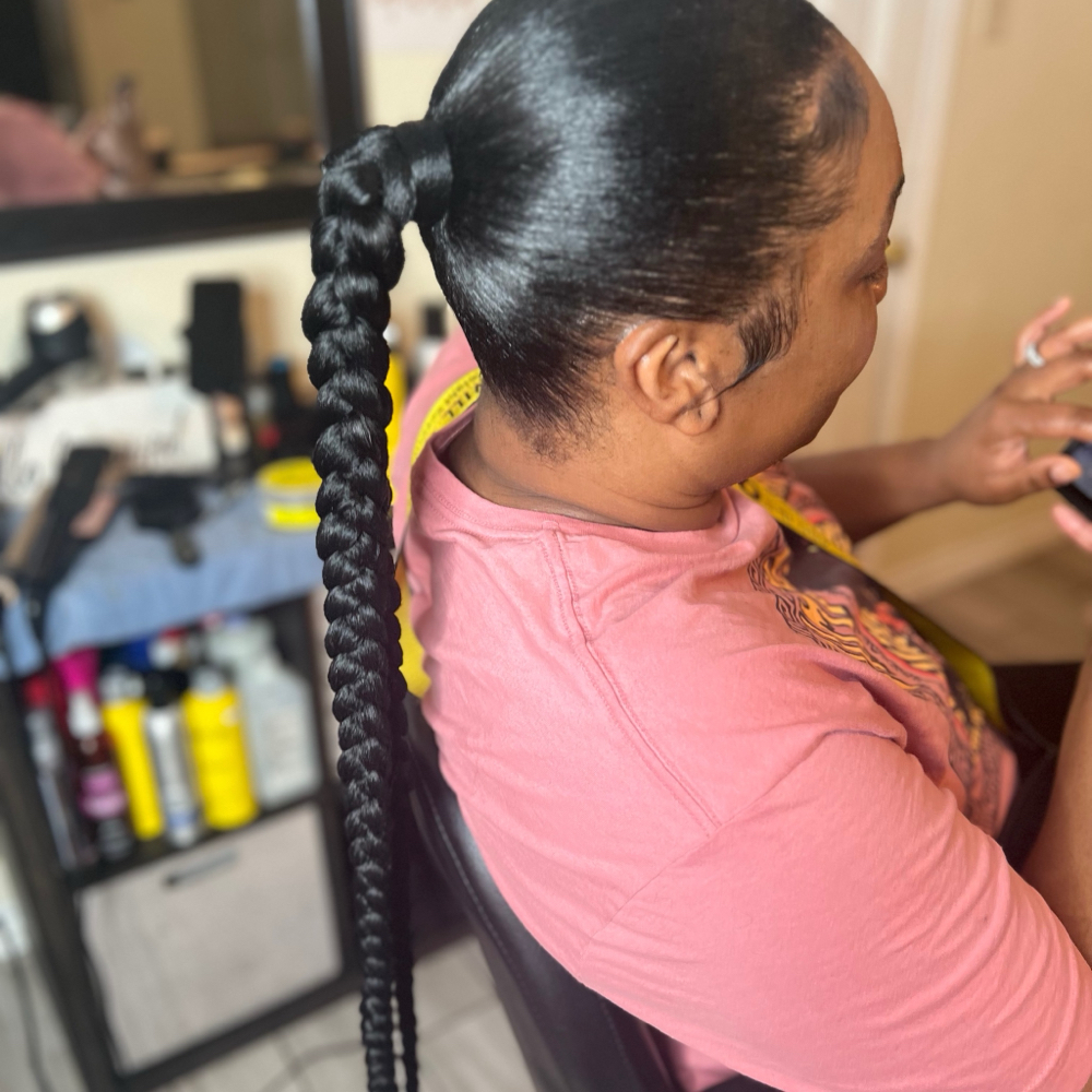 Invisible Two Braid ponytails