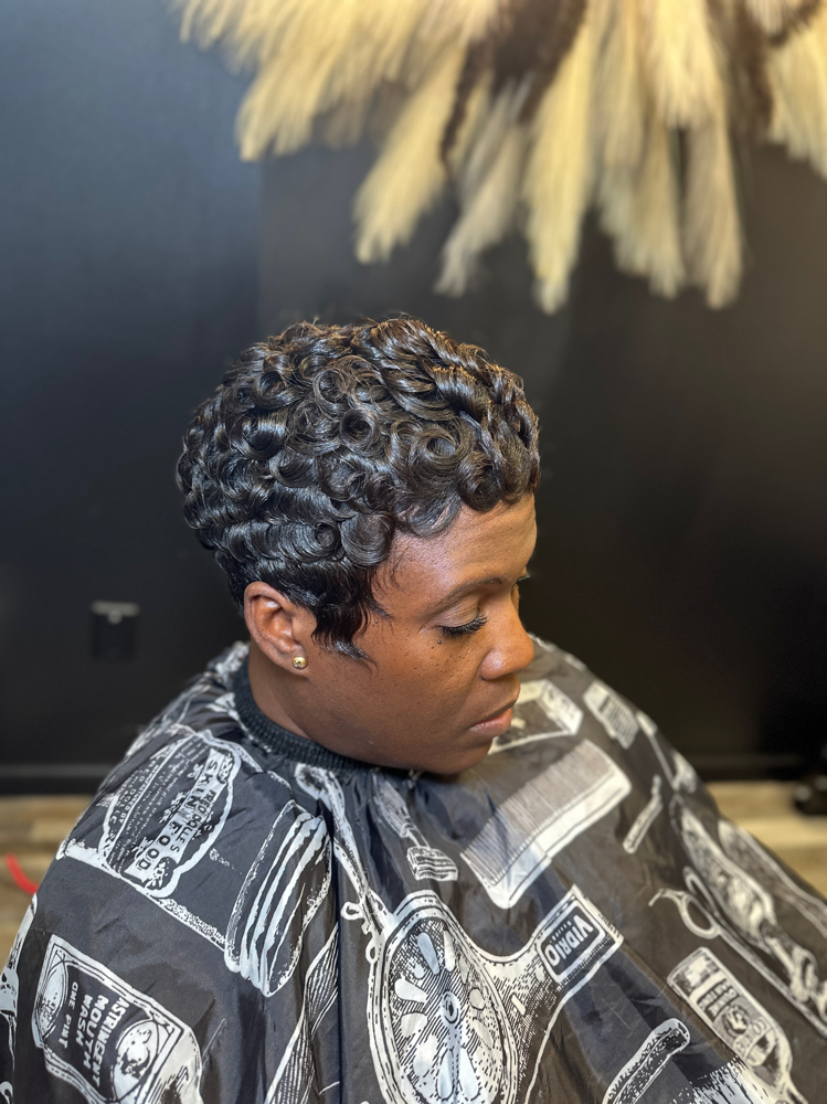 Big Chop Pixie w/ Relaxer Full Serv