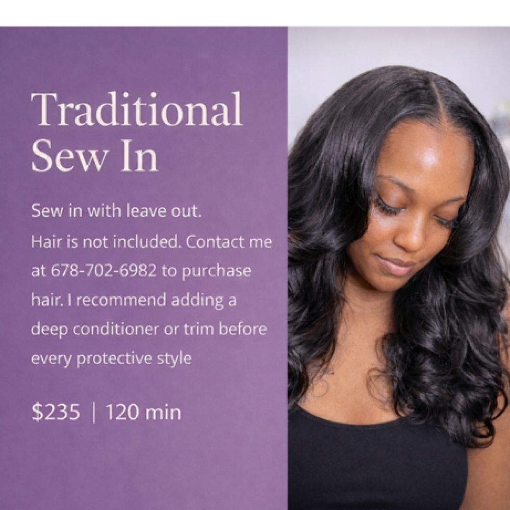 Traditional Sew In at Hair by J’Rena’ in Lawrenceville, GA