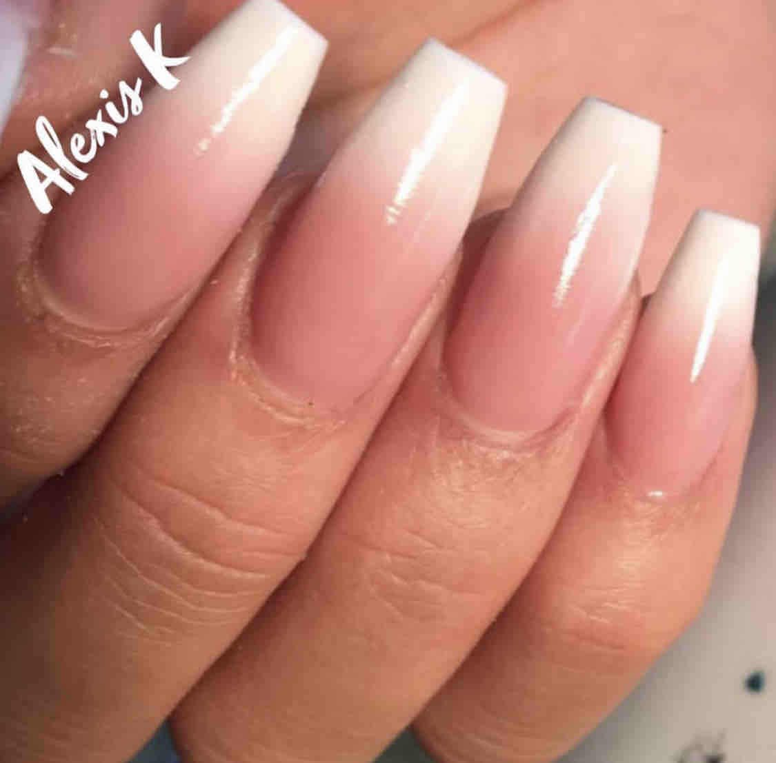 Pink & White Ombre at Alexis K in Ypsilanti, MI