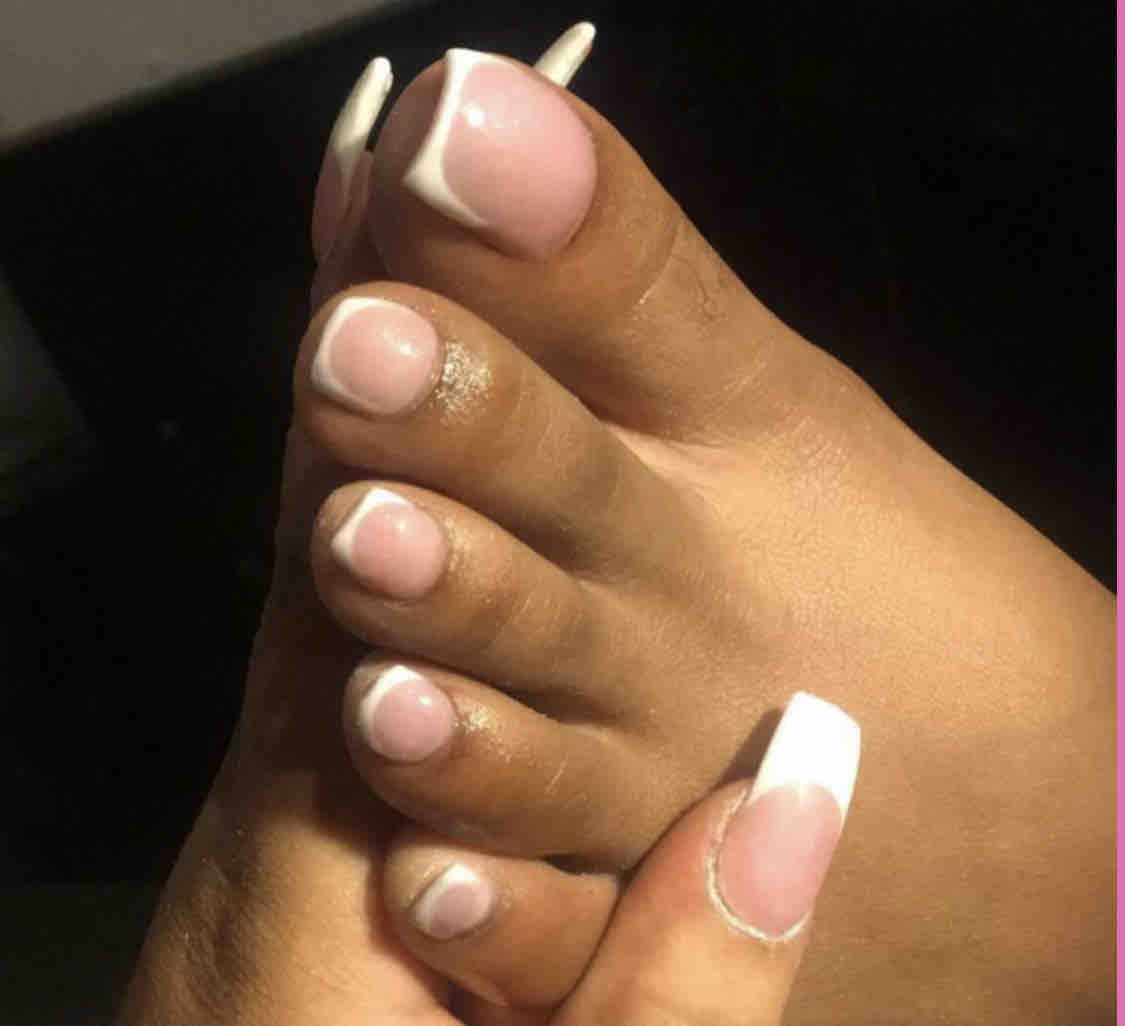 Pink & White Toes at Alexis K in Ypsilanti, MI
