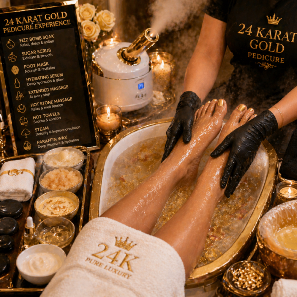 24 Karat Gold Collagen Pedicure at Kings & Queens Nails & Spa LLC in Sandusky, OH