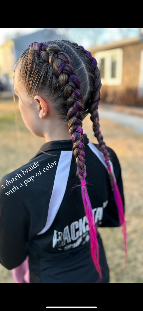 2 Dutch braids with hair