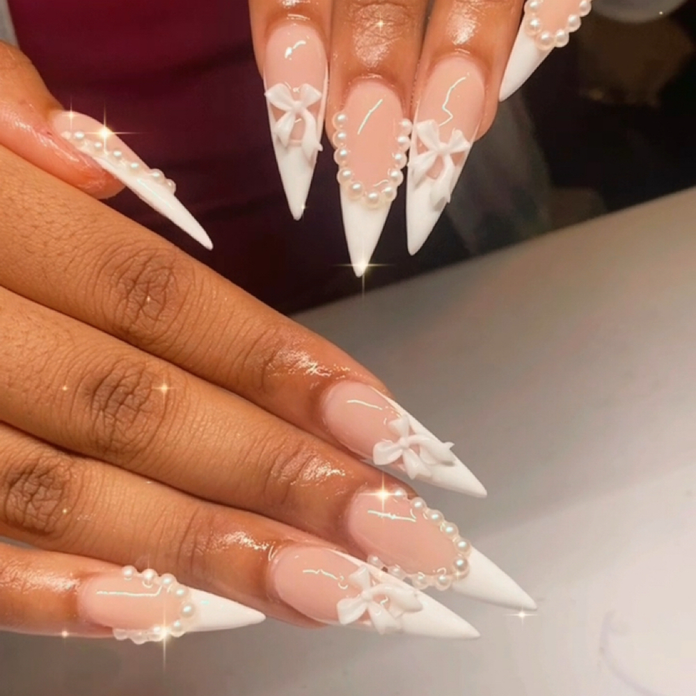 Long French W/Gems at URBEAUTINAILS in Nashville, TN