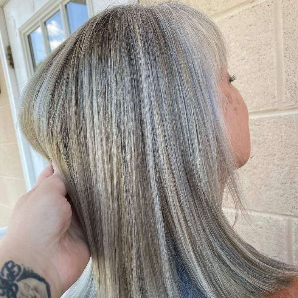 Gray Blending (Initial Appointment) at Pin it Up Hair Studio in East Greenville, PA